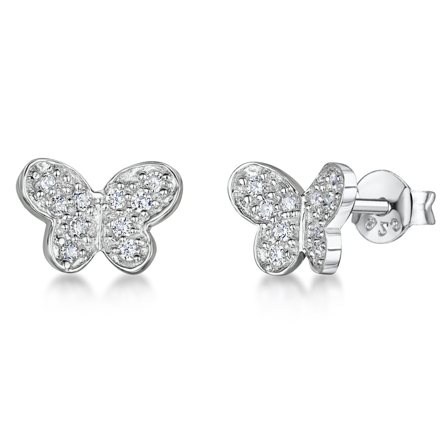Sterling Silver Butterfly Stud Earrings