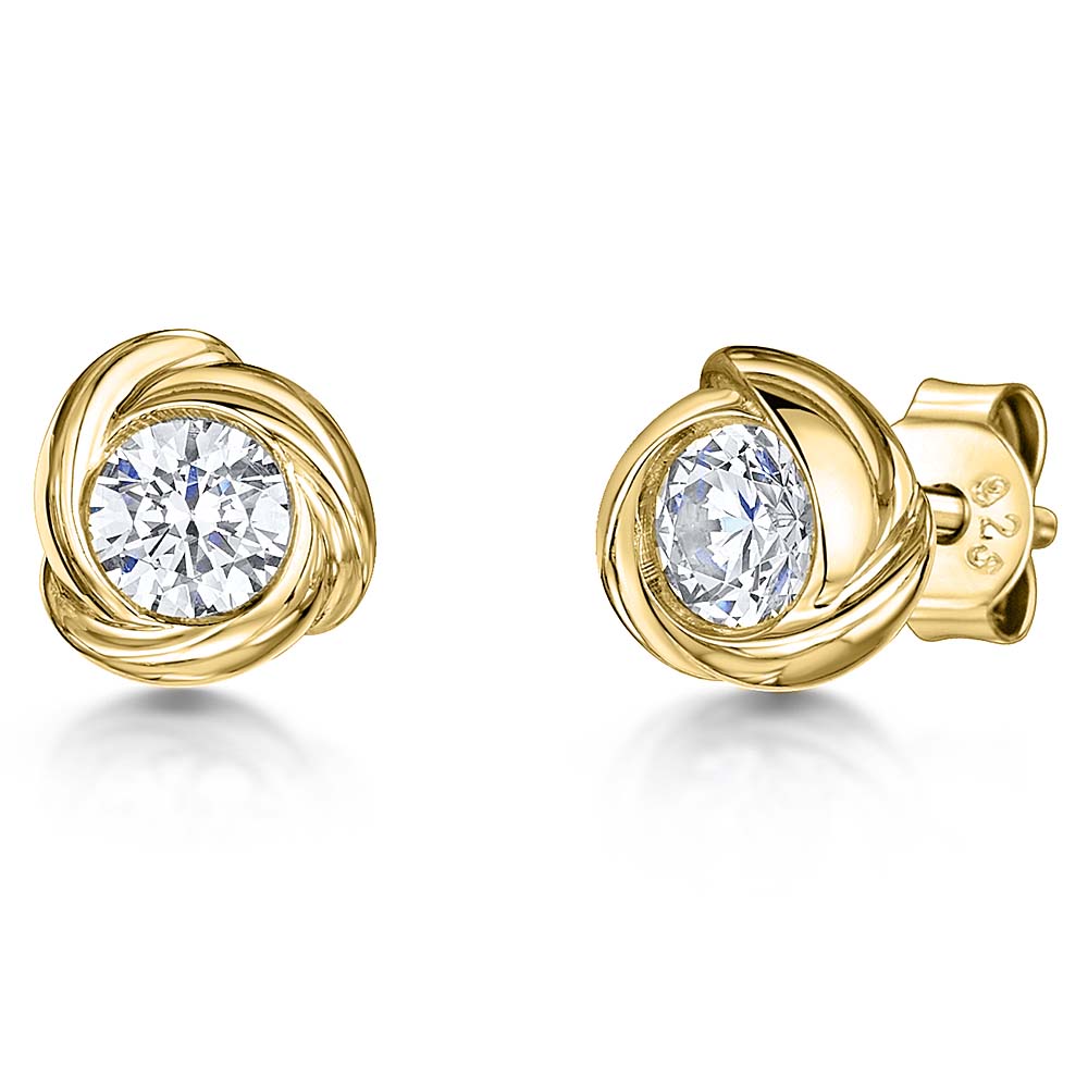 Gold Vermeil Twisted Stud Earring