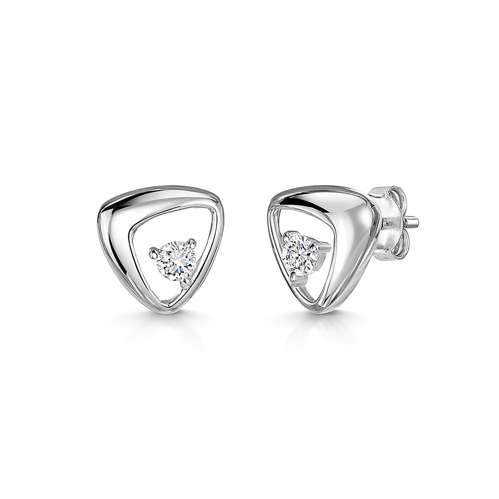 Sterling Silver Soft Triangle Stud Earrings