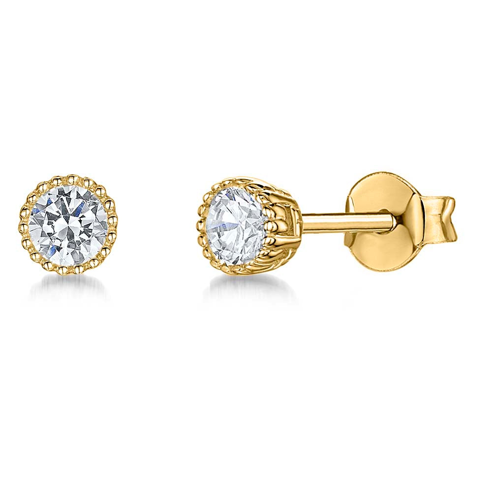 Gold Vermeil Milgrain Stud Earrings