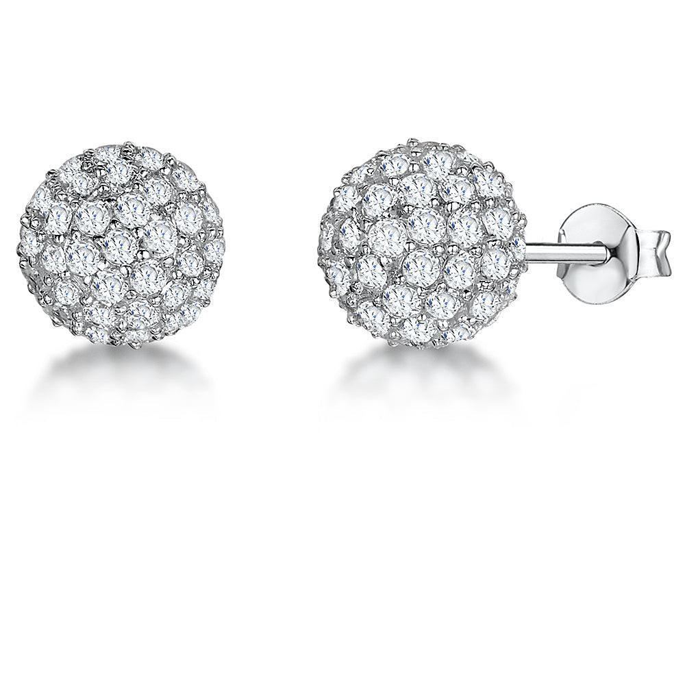 Sterling Silver Glitterball Stud Earrings