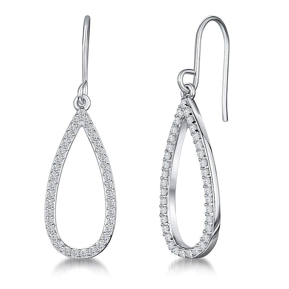 Sterling Silver Open Pear Shape Earrings