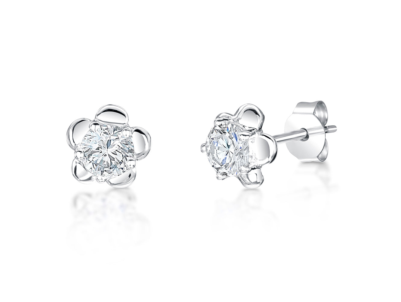 Sterling Silver Small Flower Stud Earrings