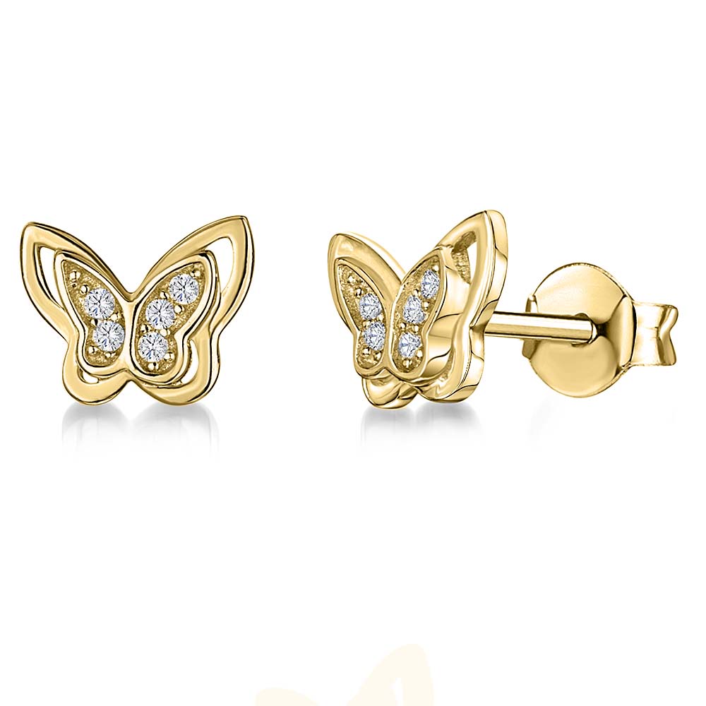 Gold Vermeil Wing Butterfly Earrings