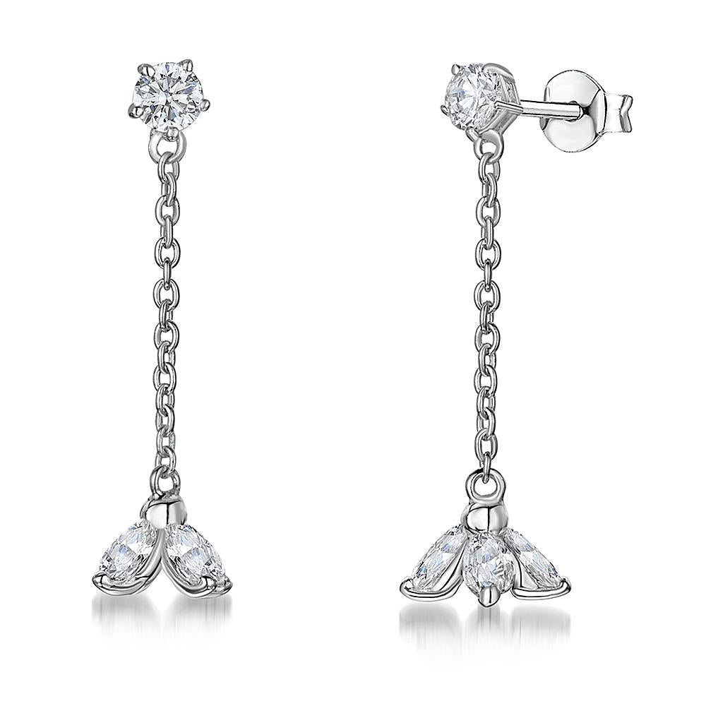 Sterling Silver Chain Drop Earrings