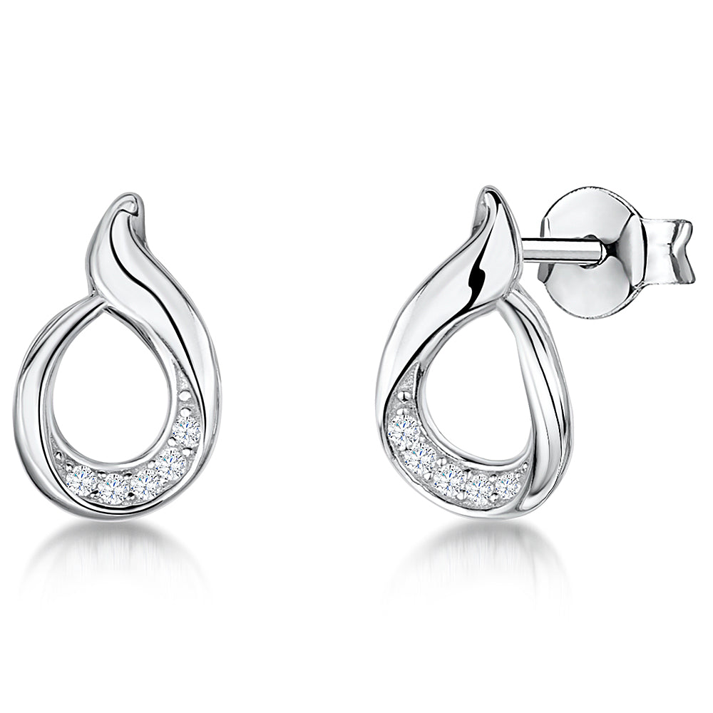 Sterling Silver Teardrop Stud Earrings