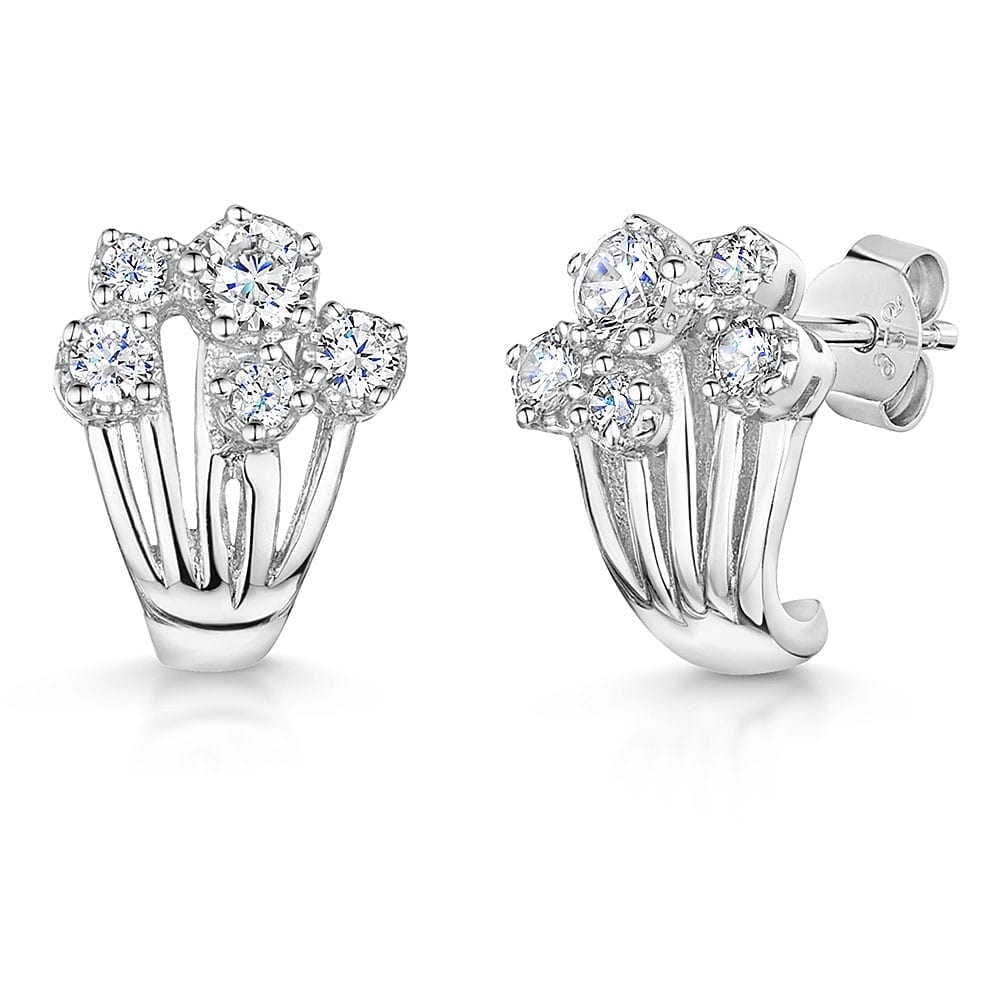 Sterling Silver Stranded Huggie Earrings