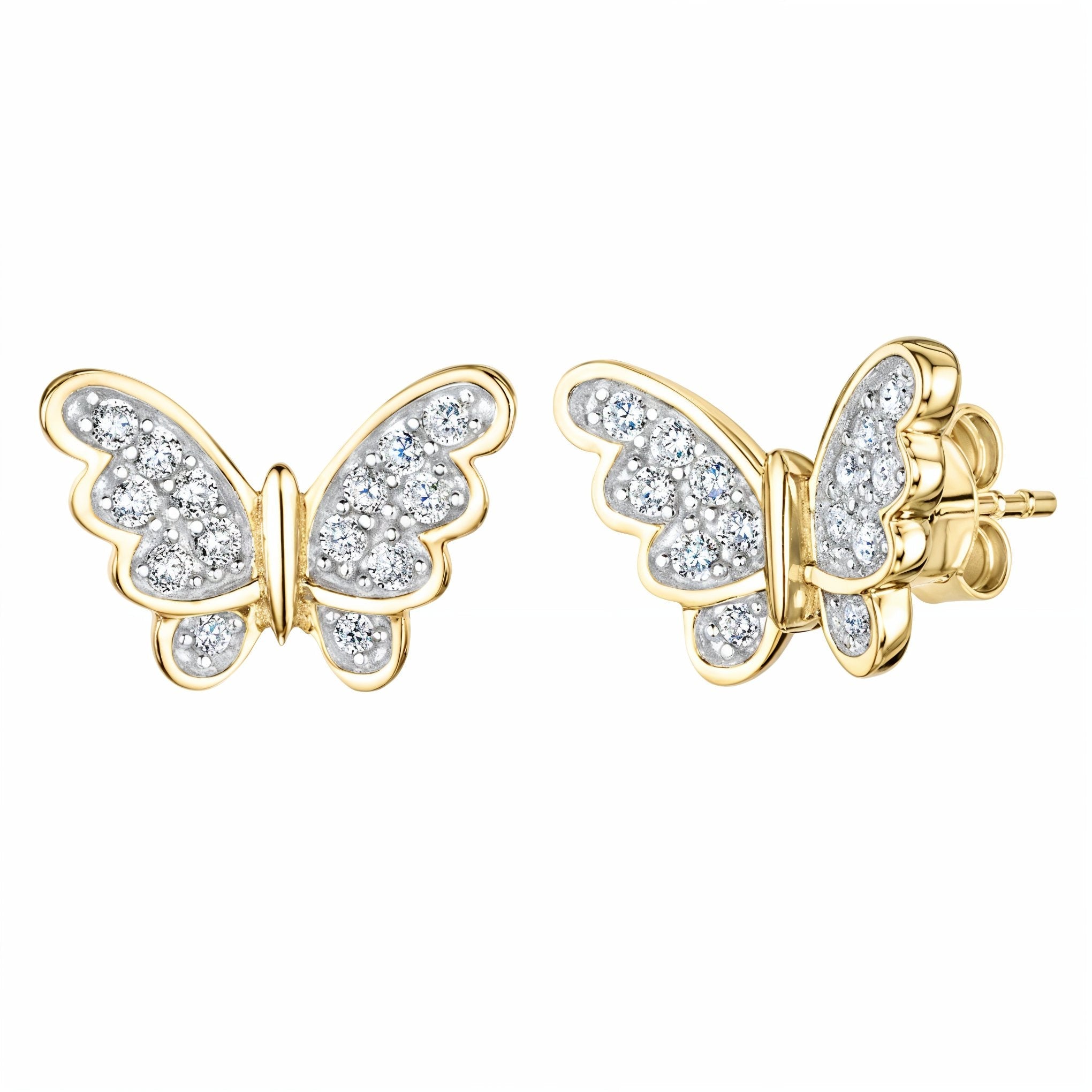 Gold Vermeil Open Wing Butterfly Stud Earrings