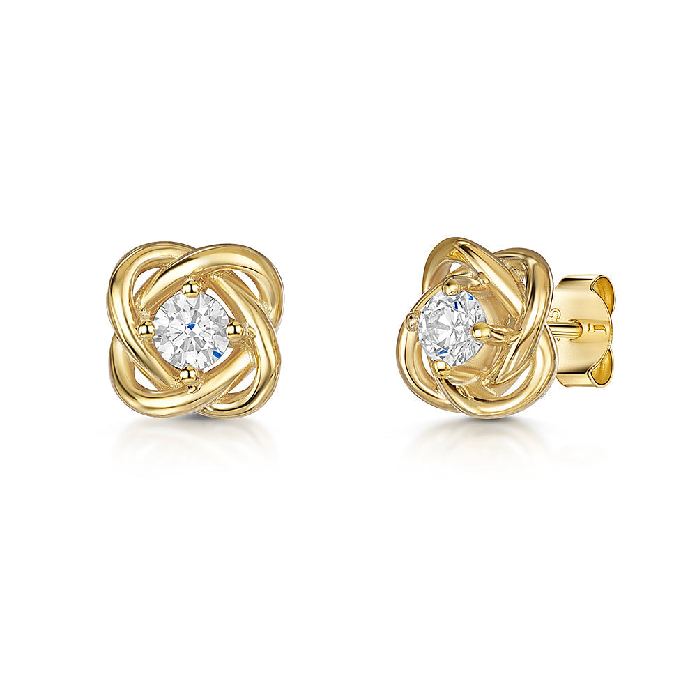 Gold Vermeil Woven Stud Earrings