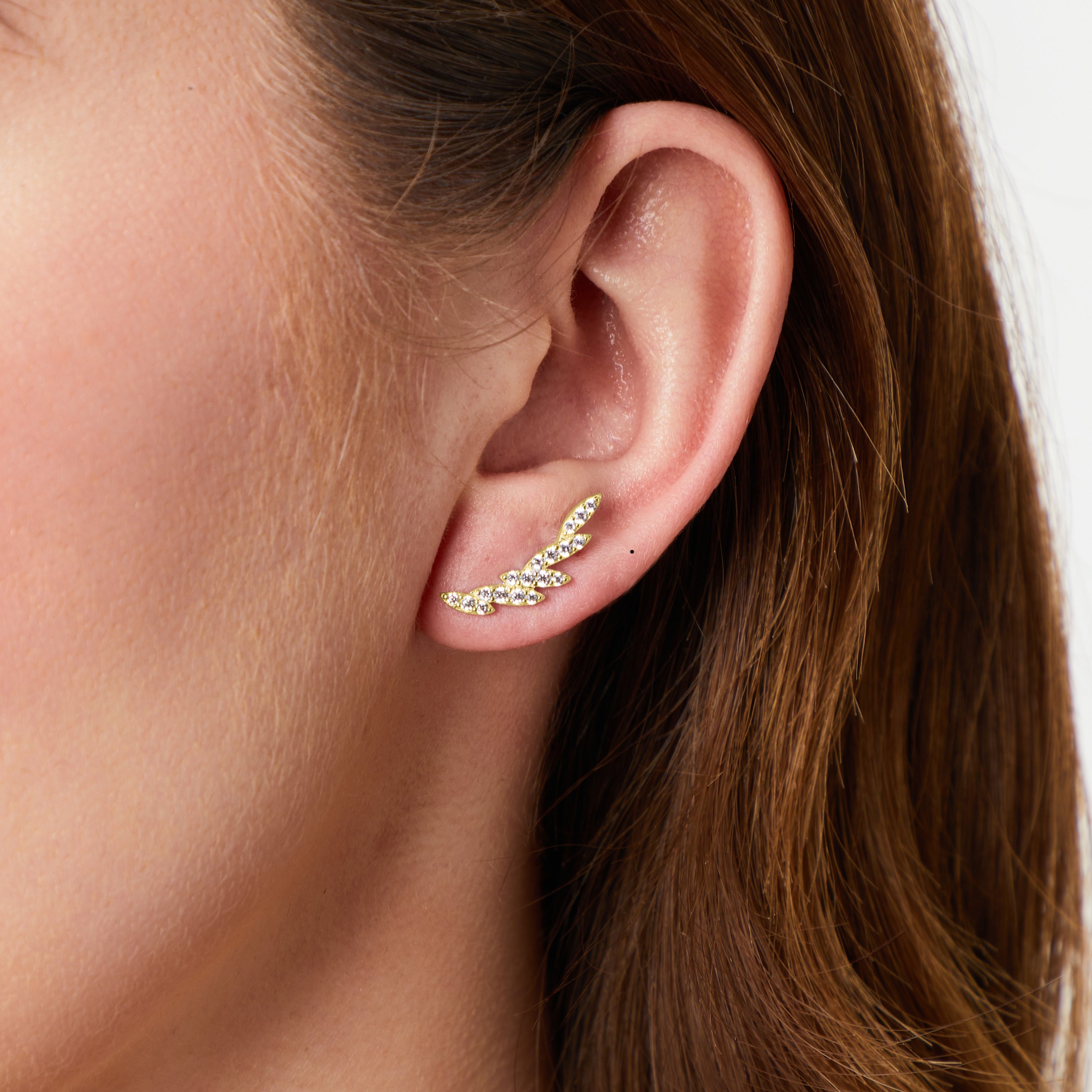 Gold Vermeil Cuff Climber Earrings