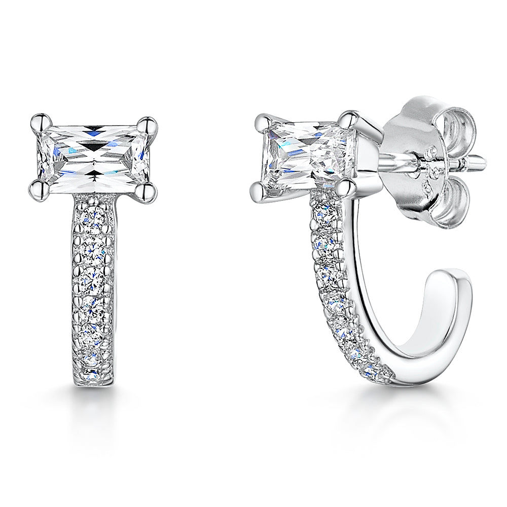 Sterling Silver Earrings Half Huggie Earrings