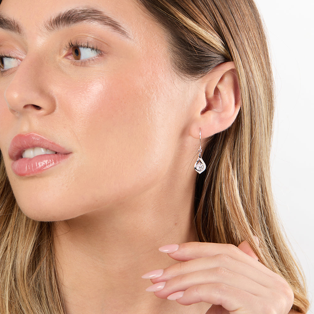Sterling Silver Infinity Teardrop Earrings