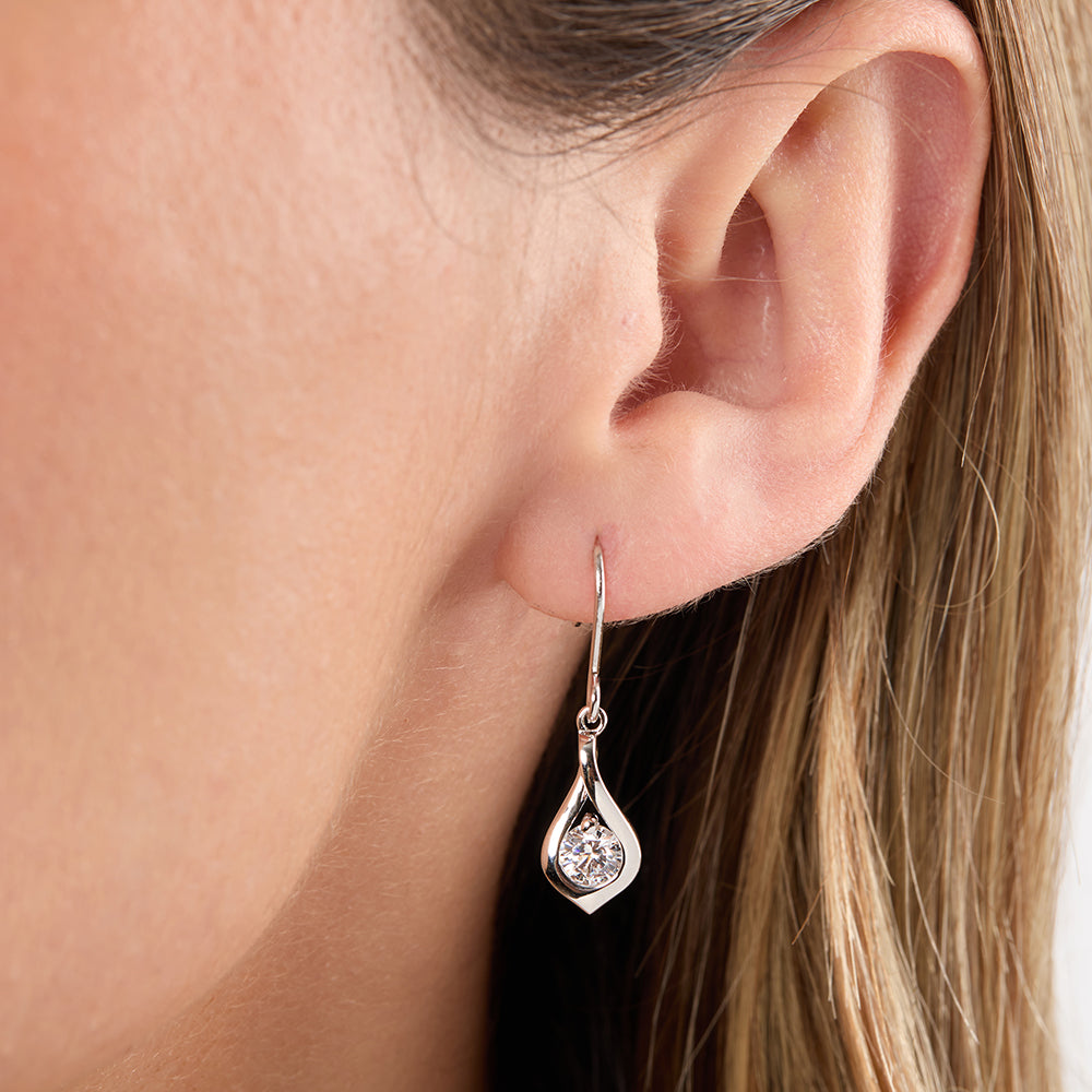 Sterling Silver Infinity Teardrop Earrings