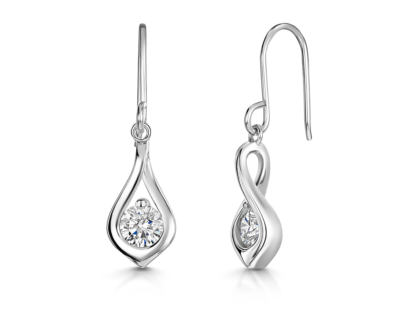 Sterling Silver Infinity Teardrop Earrings