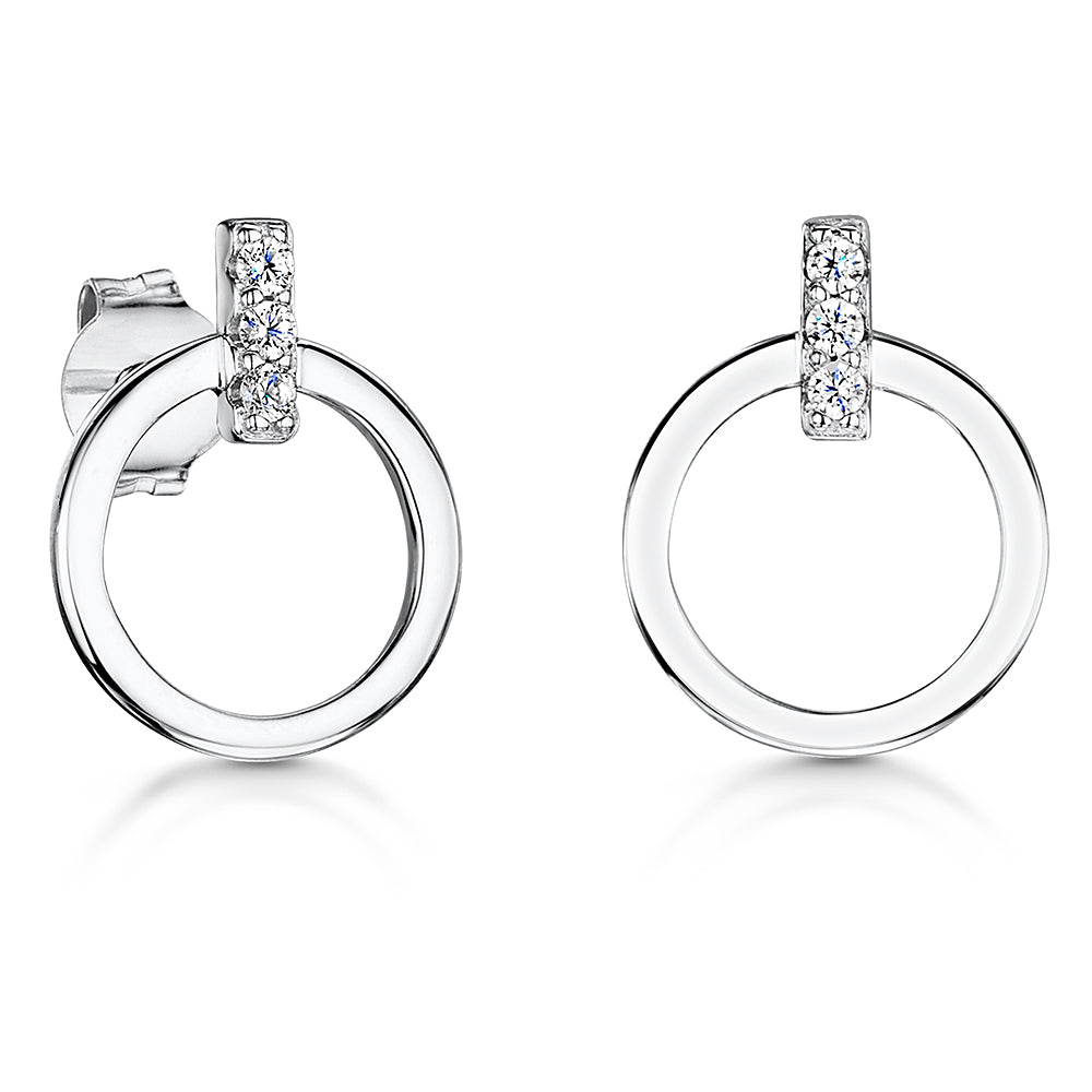 Sterling Silver Open Circle Stud Earrings