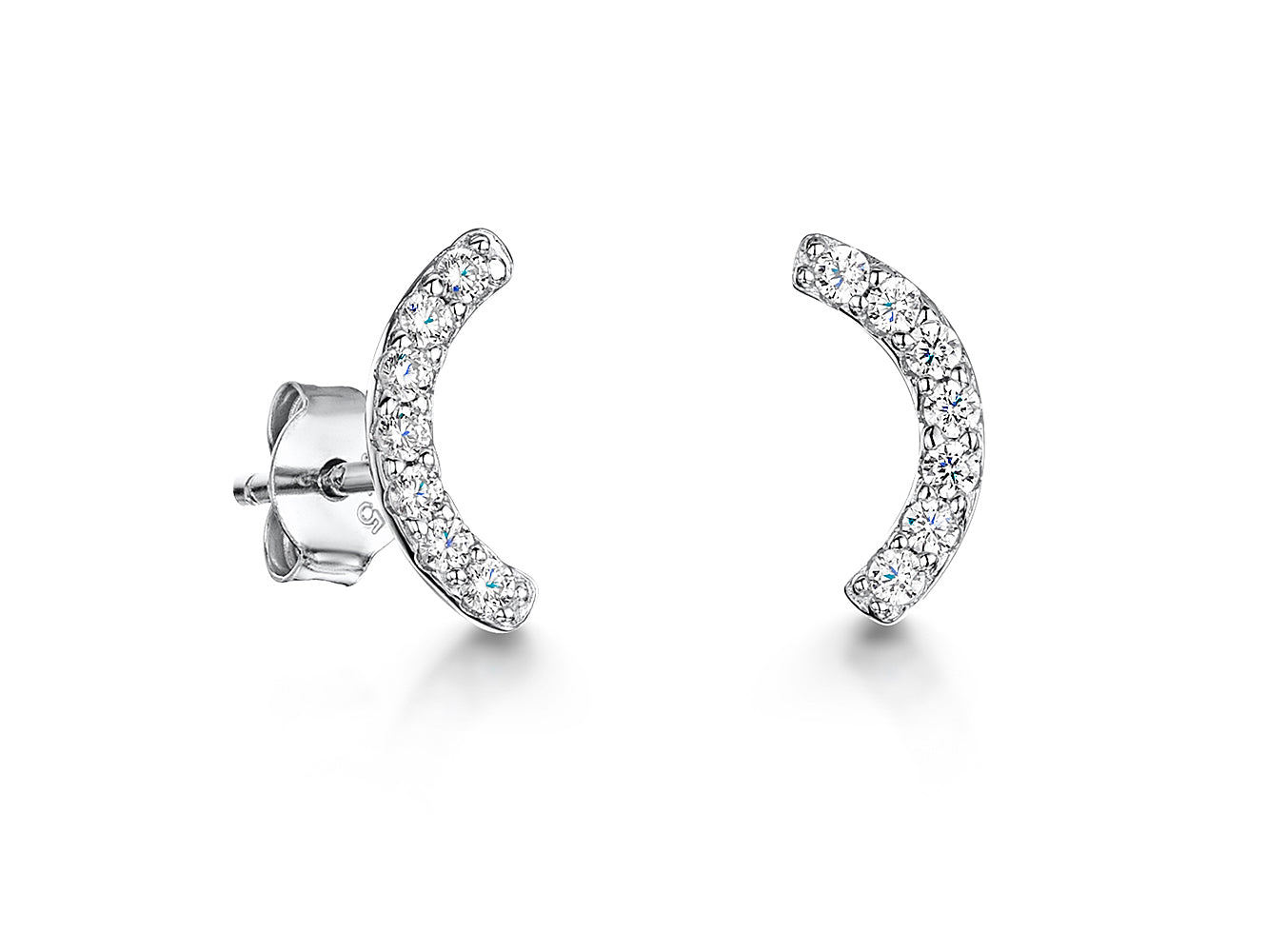 Sterling Silver Small Curve Stud Earring