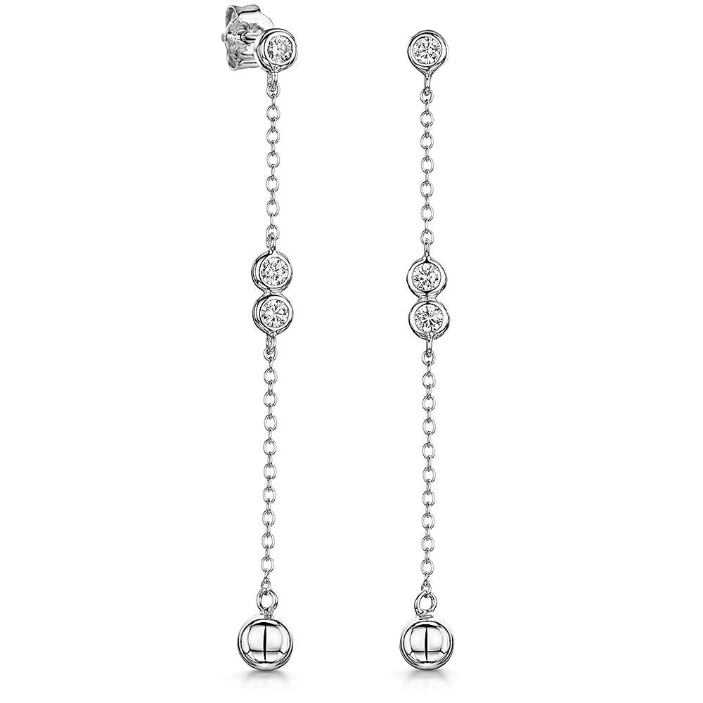 Sterling Silver Bead Drop Earrings
