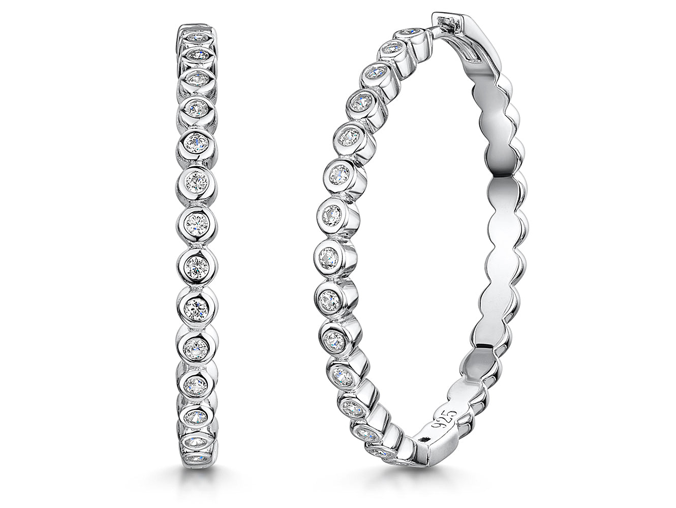 Sterling Silver Medium Hoop Earrings