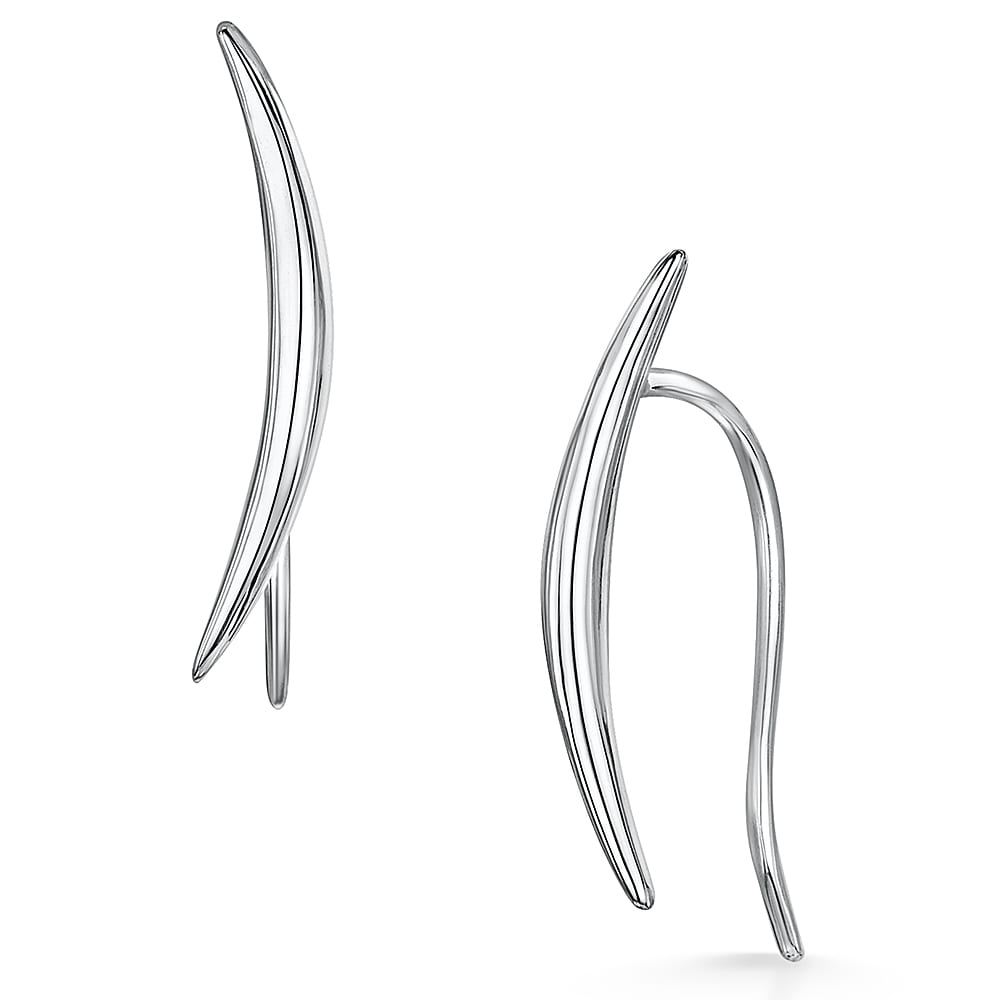Sterling Silver Plain Curve Earring