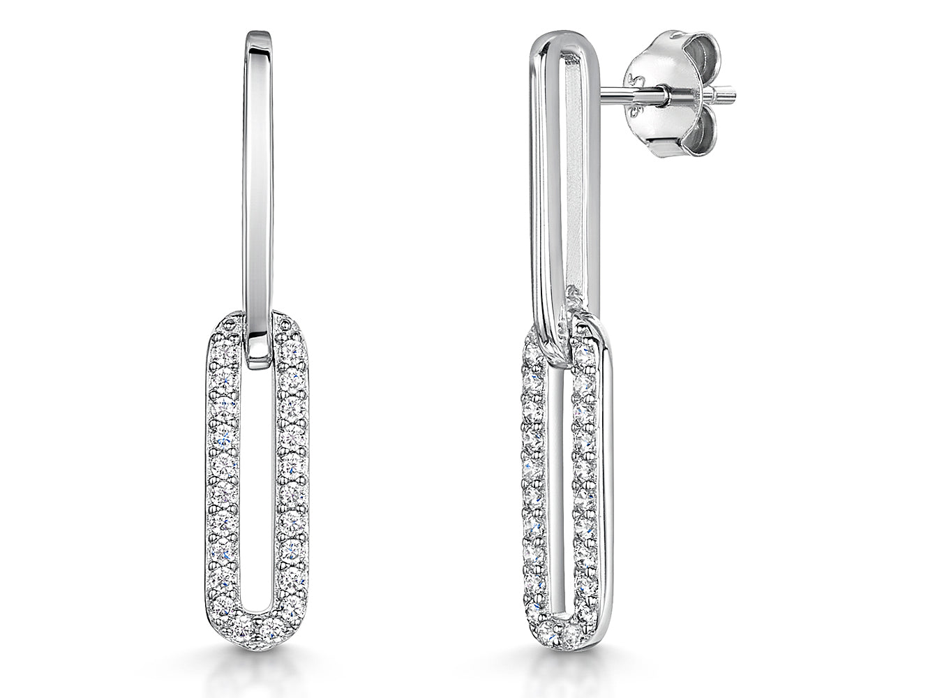 Sterling Silver Paperlink Drop Earrings