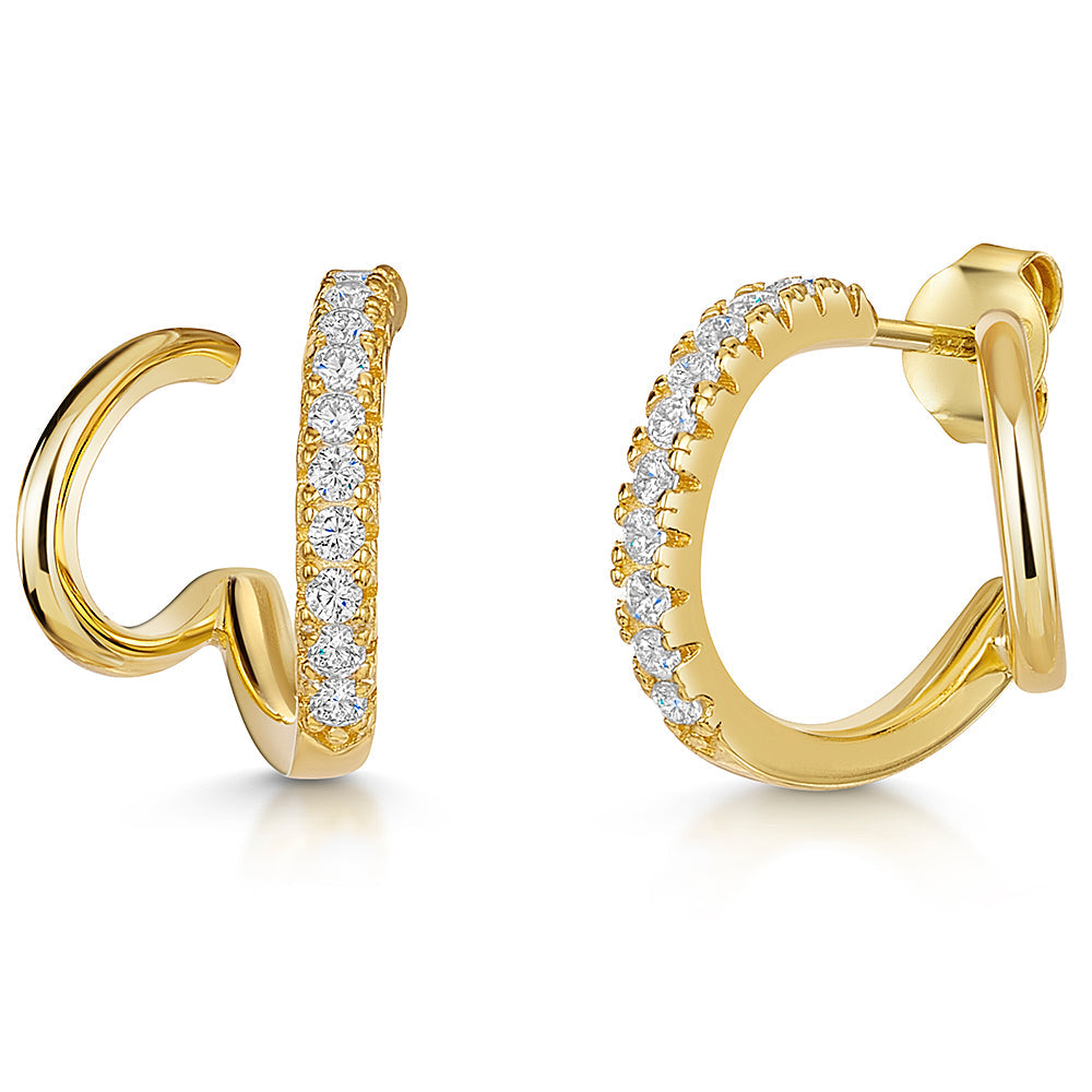 Gold Vermeil Twisted Huggie Earrings