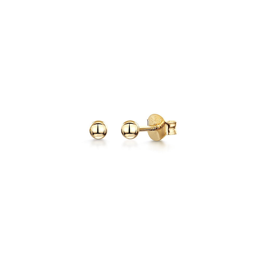 Yelow Gold Vermeil Ball Stud Earring