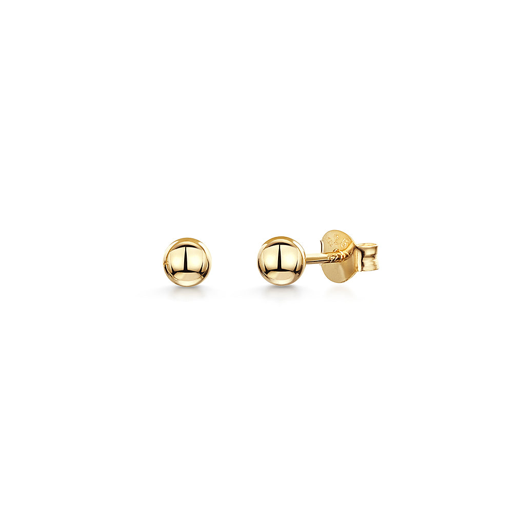 Yelow Gold Vermeil Ball Stud Earring