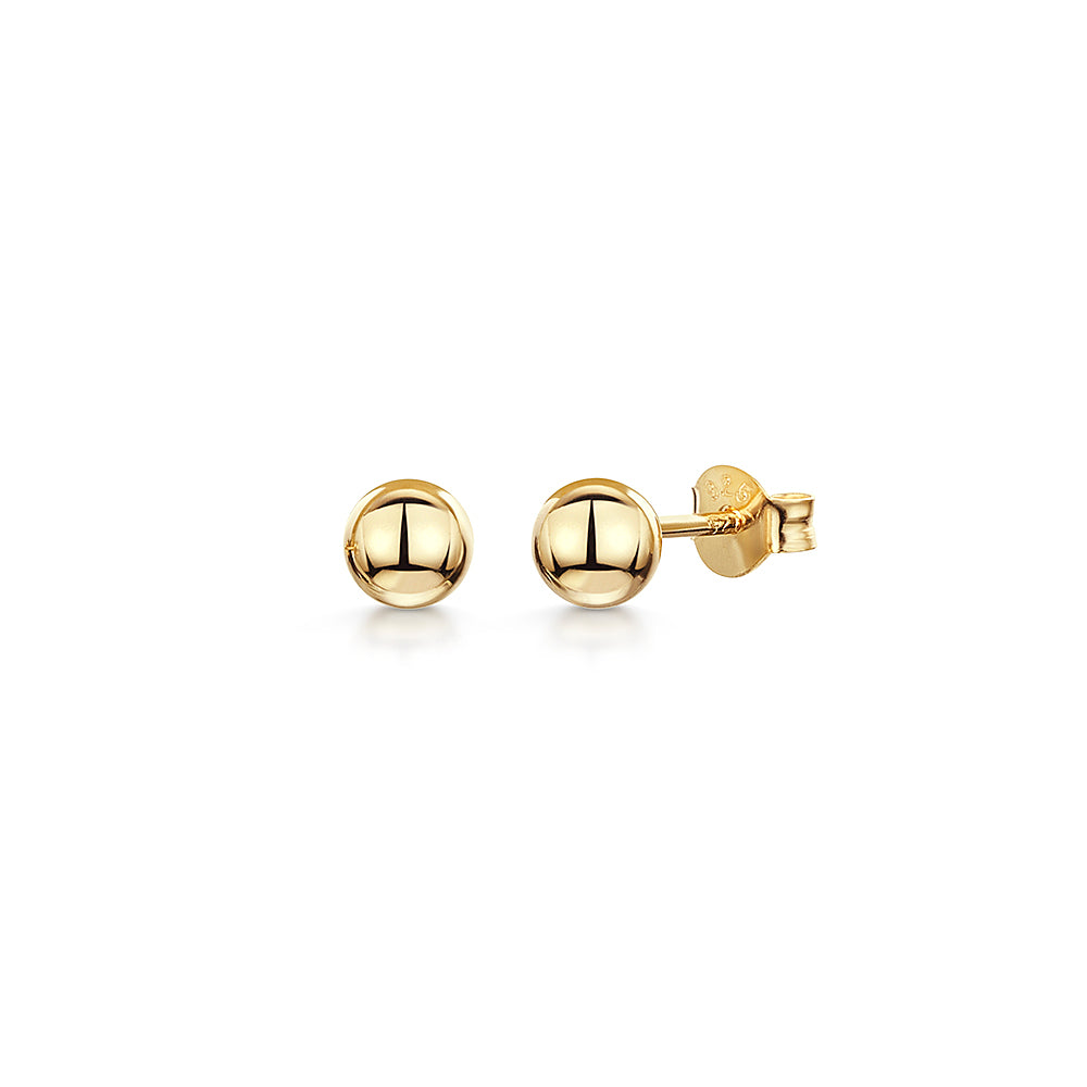Yelow Gold Vermeil Ball Stud Earring