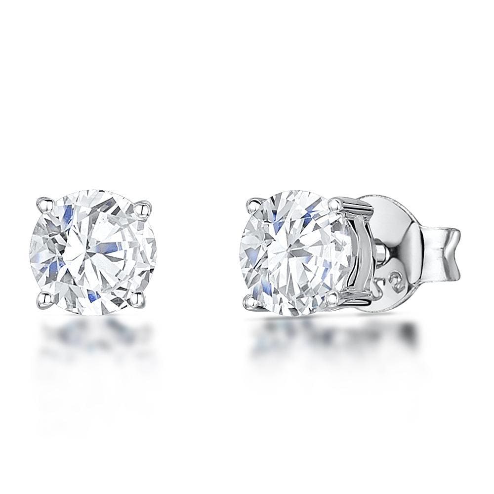 Sterling Silver 2 Carat Cubic Zirconia Earrings