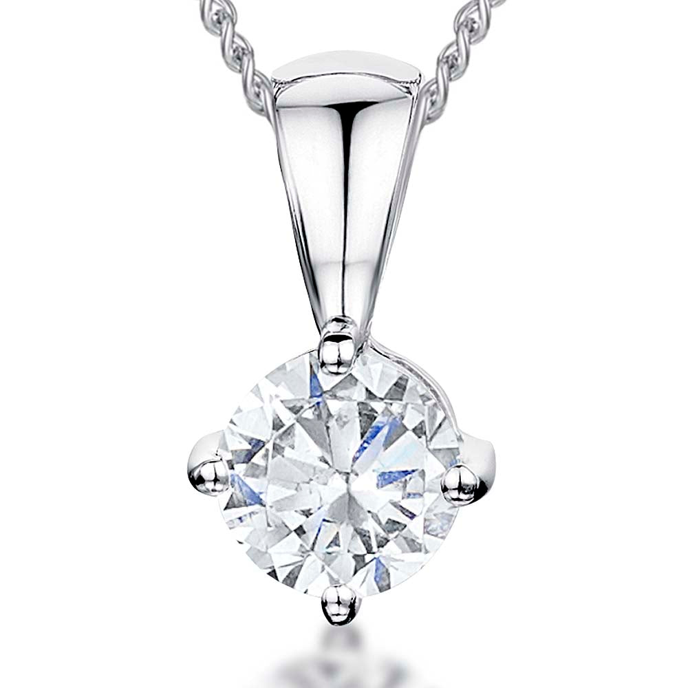 Sterling Silver 1 Carat Solitaire Pendant