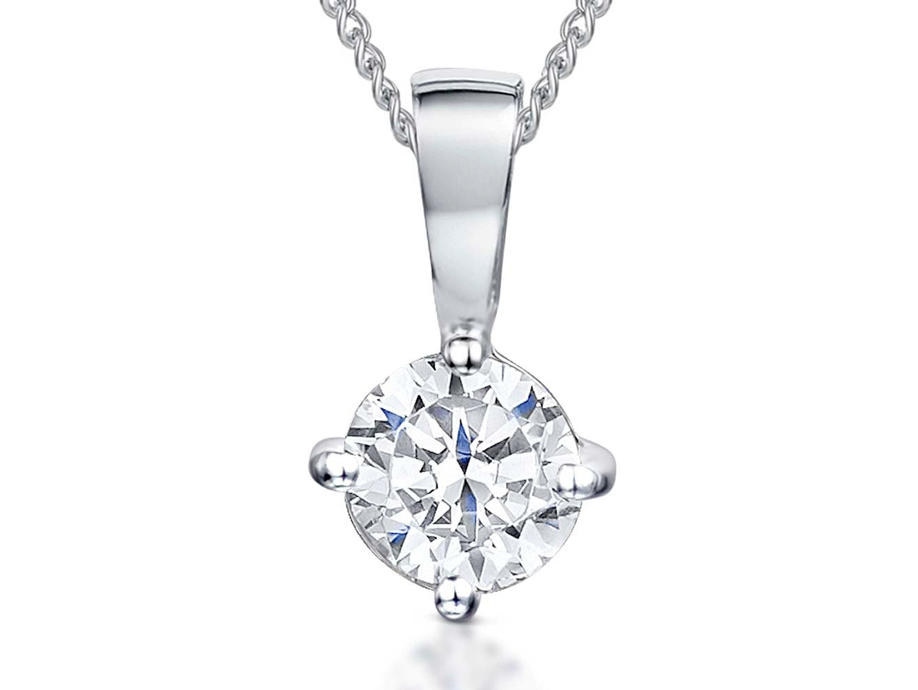 Sterling Silver 1.3 Carat Solitaire Pendant