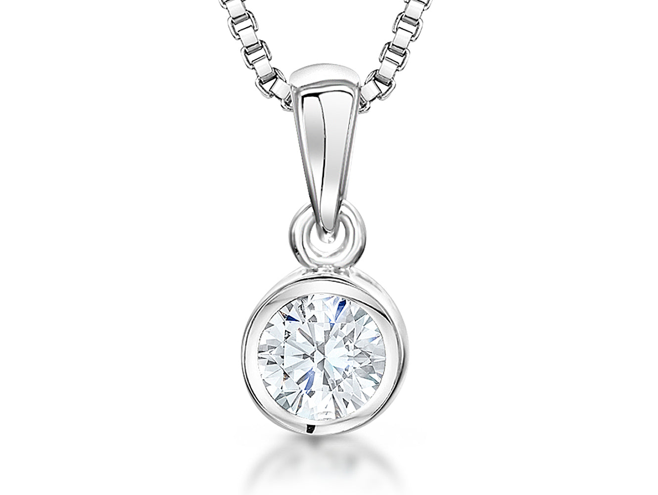 Sterling Silver Half Carat Solitaire Pendant