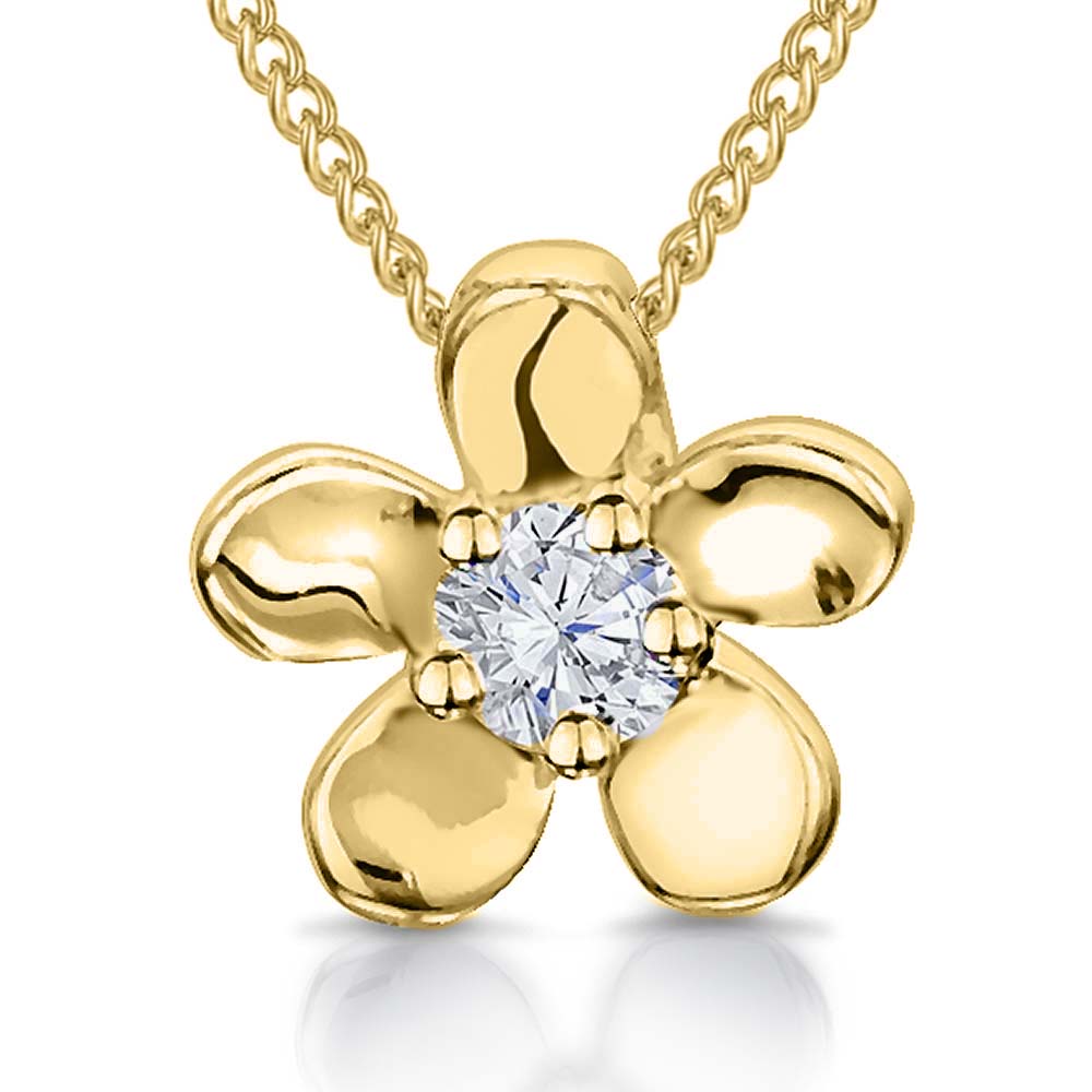 Gold Vermeil Five Petal Flower Pendant