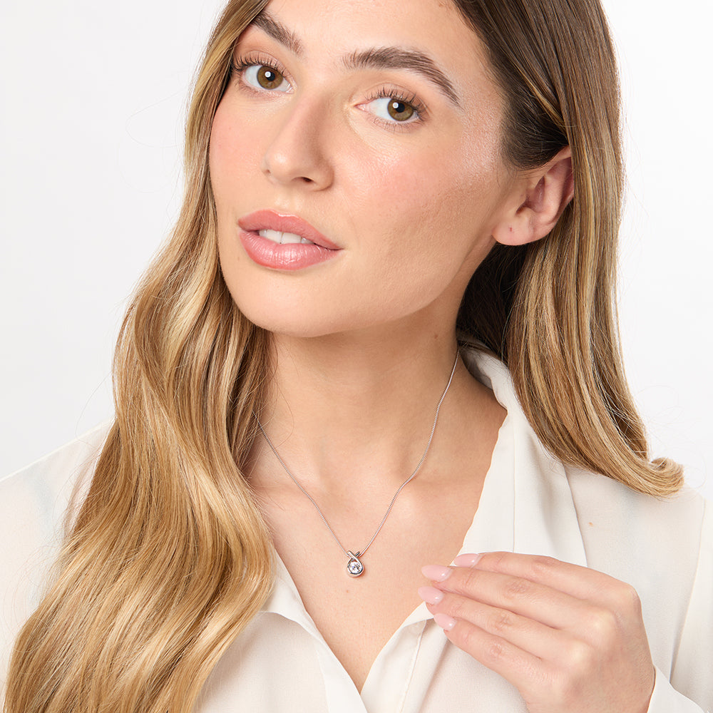 Sterling Silver Infinity Ribbon Necklace