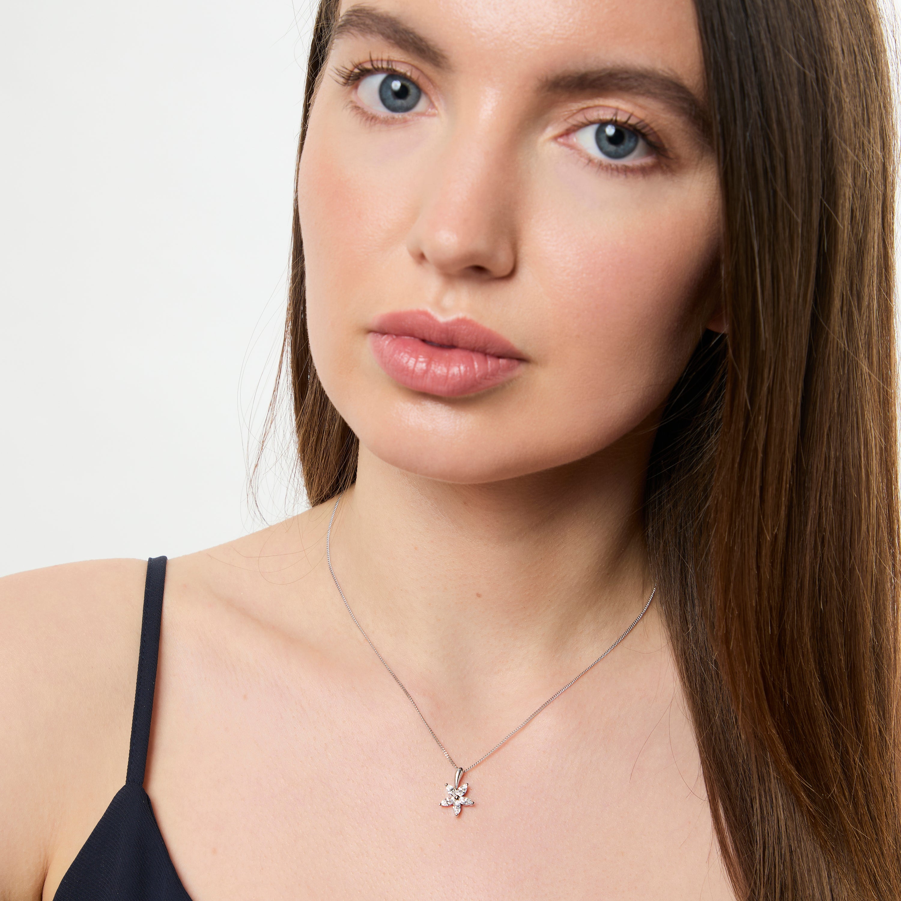 Sterling Silver Five Petal Flower Pendant