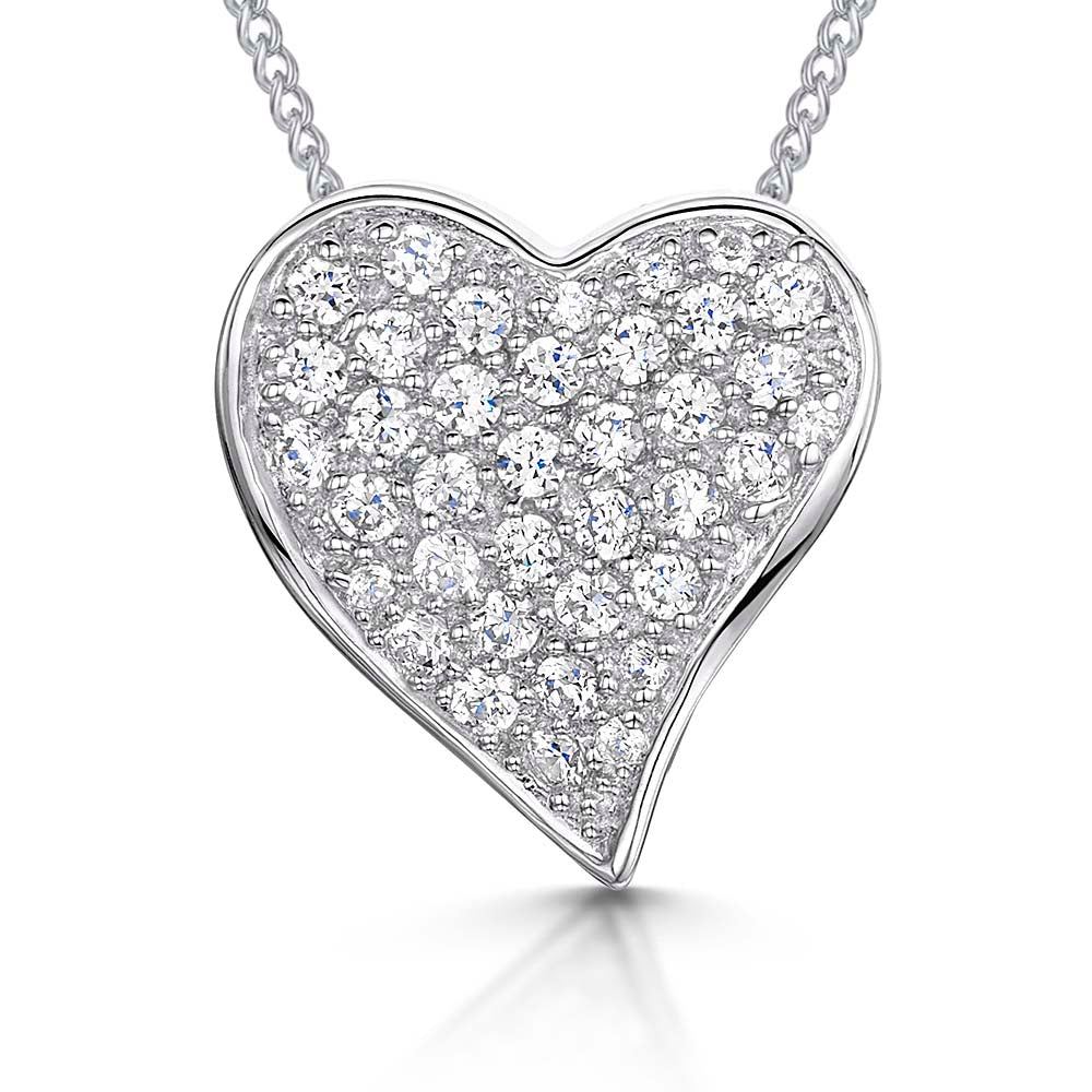 Sterling Silver Fixed Chain Heart Pendant