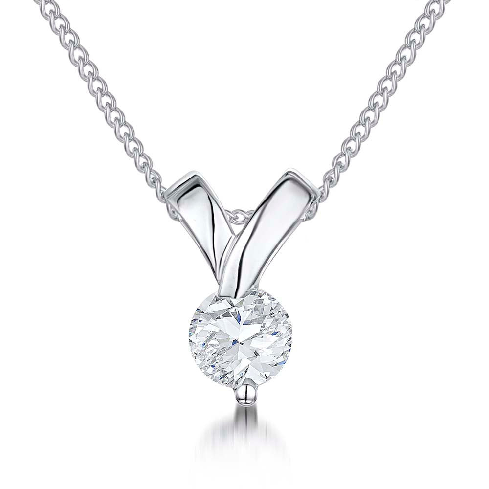 Sterling Silver Kiss Bale Solitaire Pendant