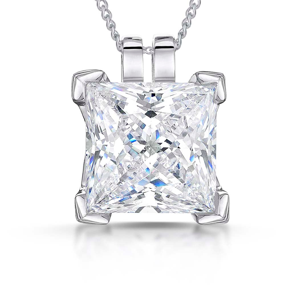 Sterling Silver 5.62 Carat White Cubic Zirconia Pendant