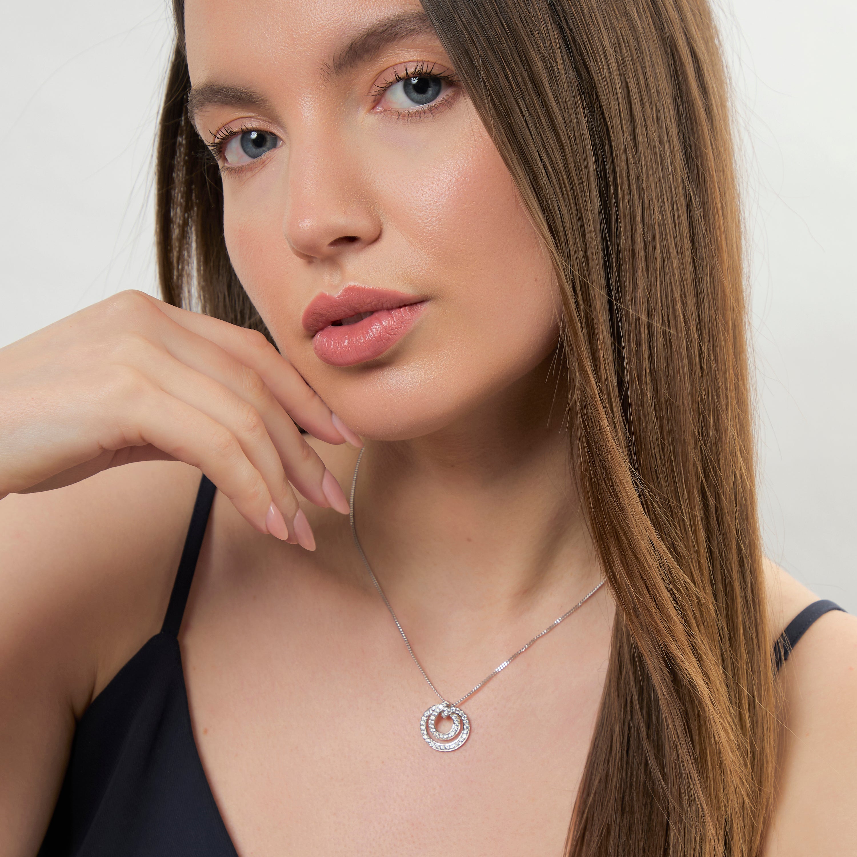 Sterling Silver Double Swirl Circle Pendant