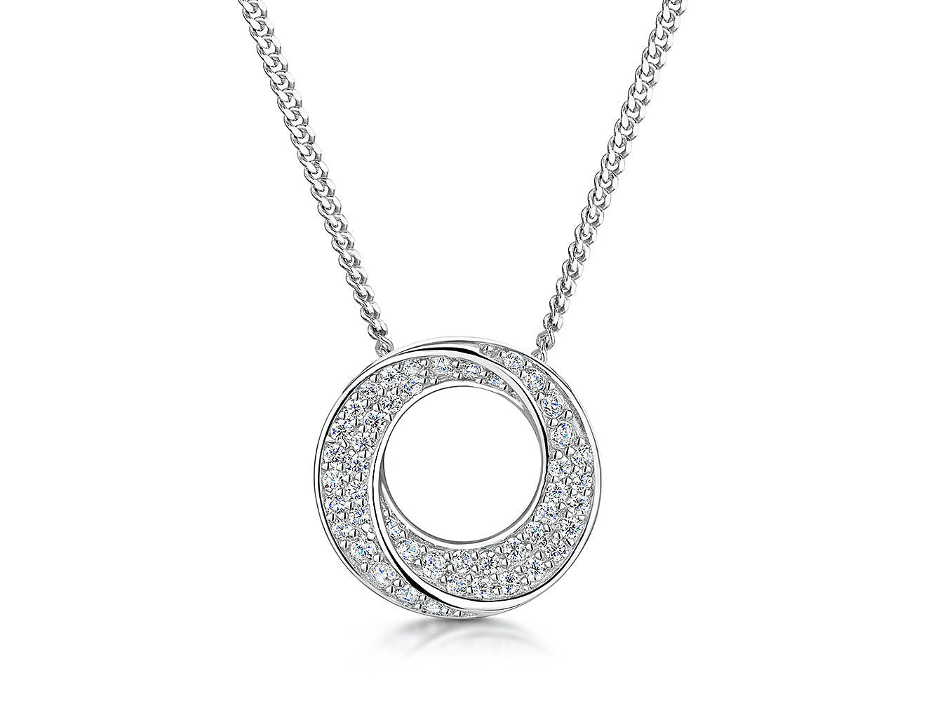 Sterling Silver Small Swirl Circle Pendant