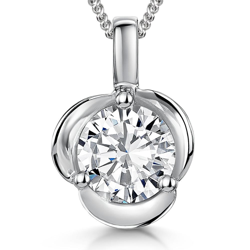 Sterling Silver 3 Petal Flower Pendant