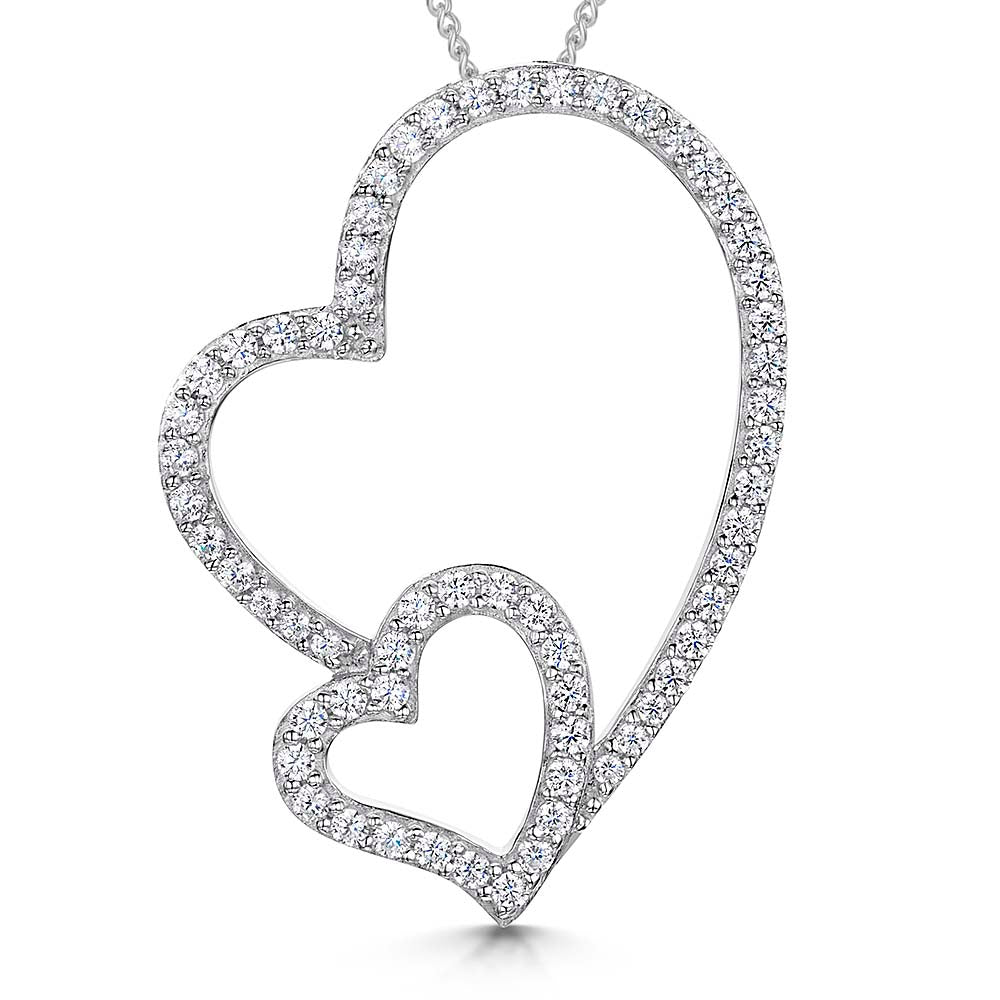 Sterling Silver Double Heart Pendant