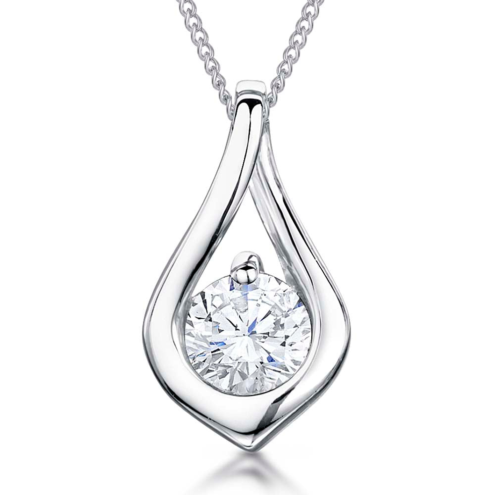 Sterling Silver Cubic Zirconia Infinity Pendant