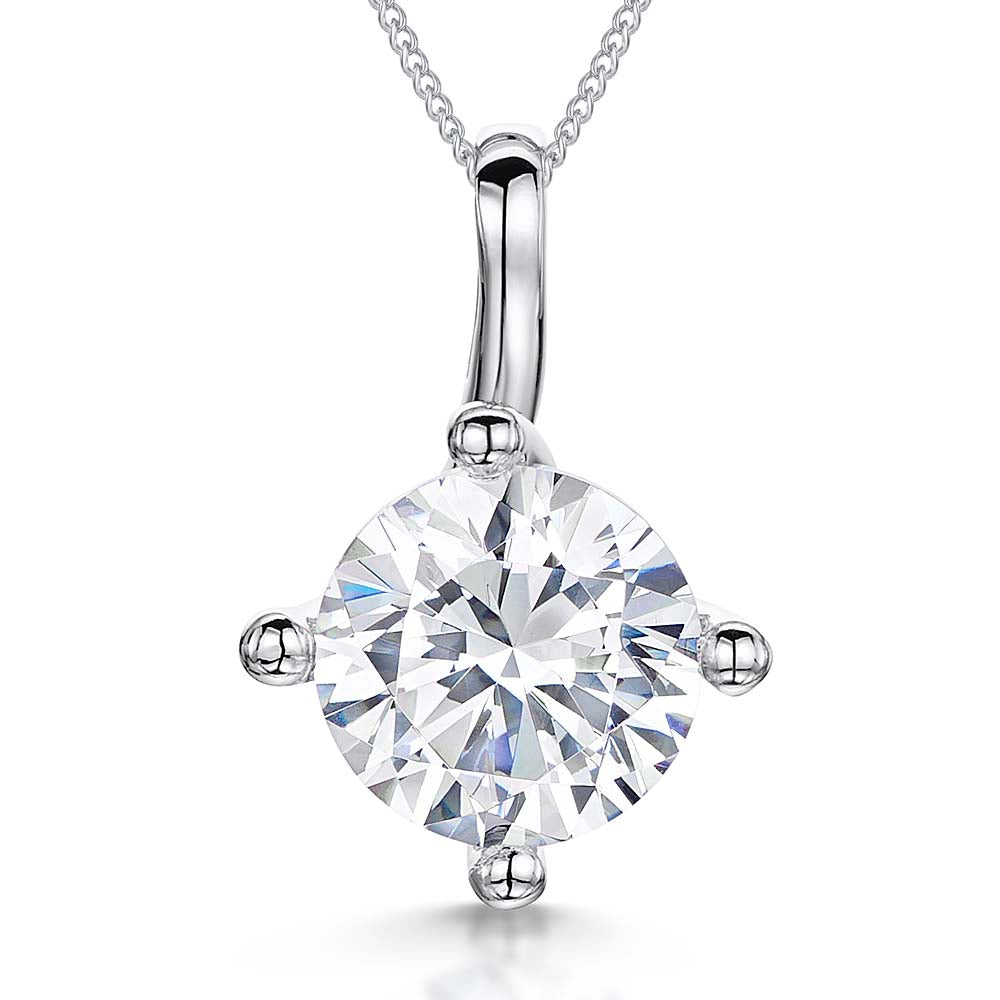 Sterling Silver 4 Carat Solitaire Pendant