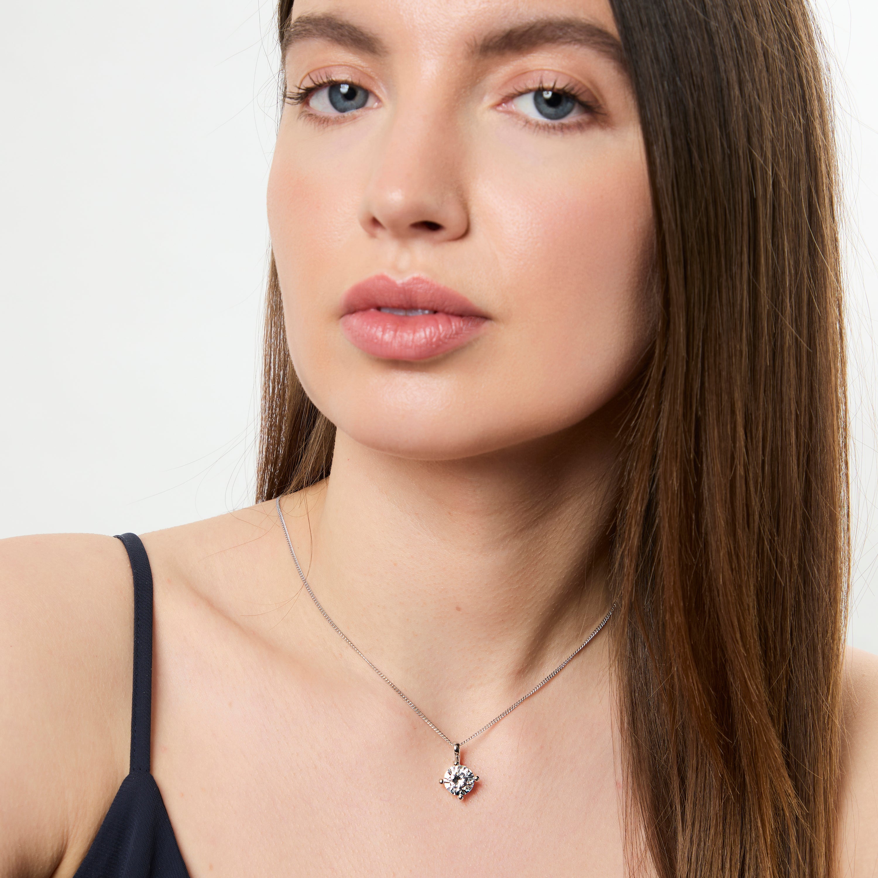 Sterling Silver 4 Carat Solitaire Pendant