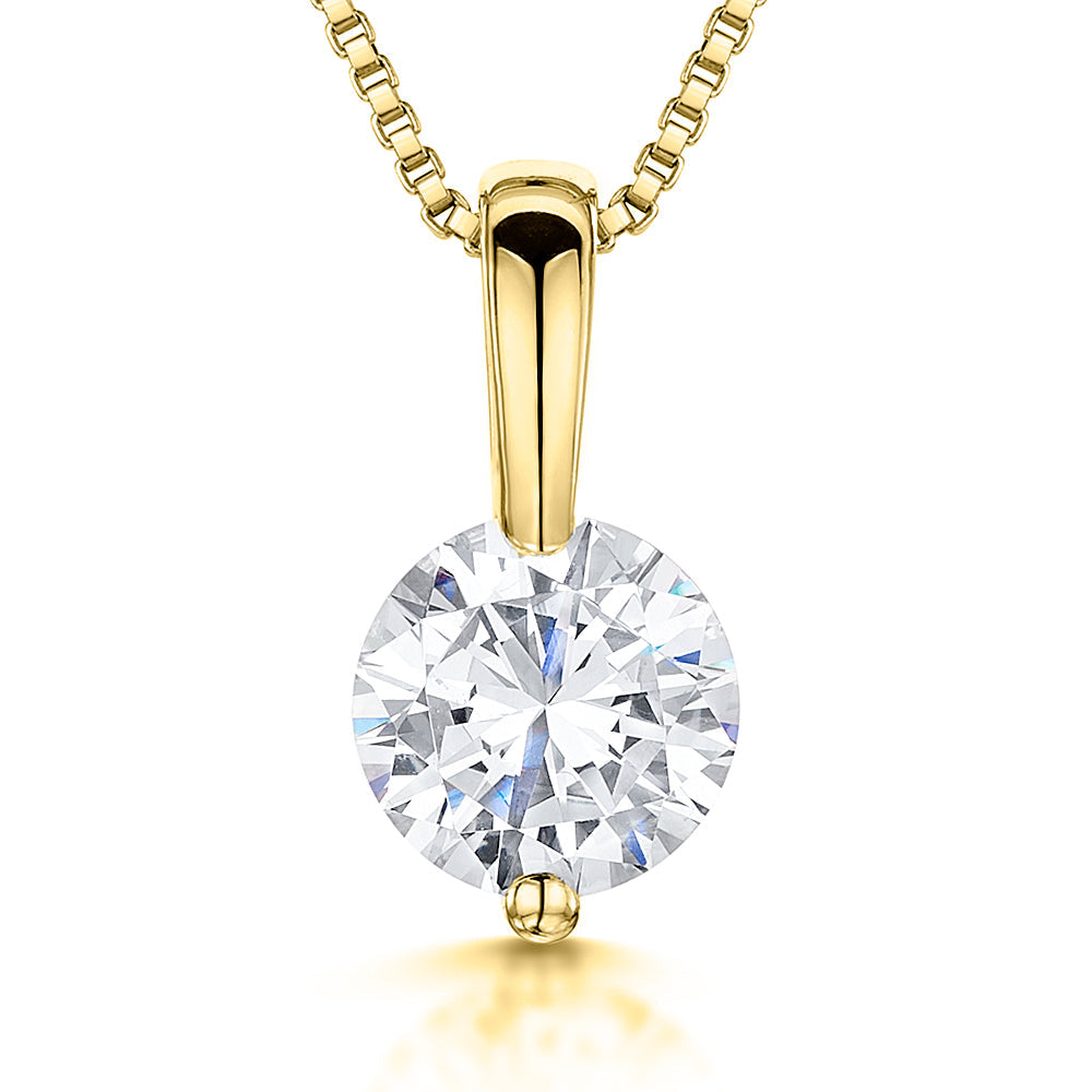 Gold Vermeil 2 Carat Solitaire Pendant