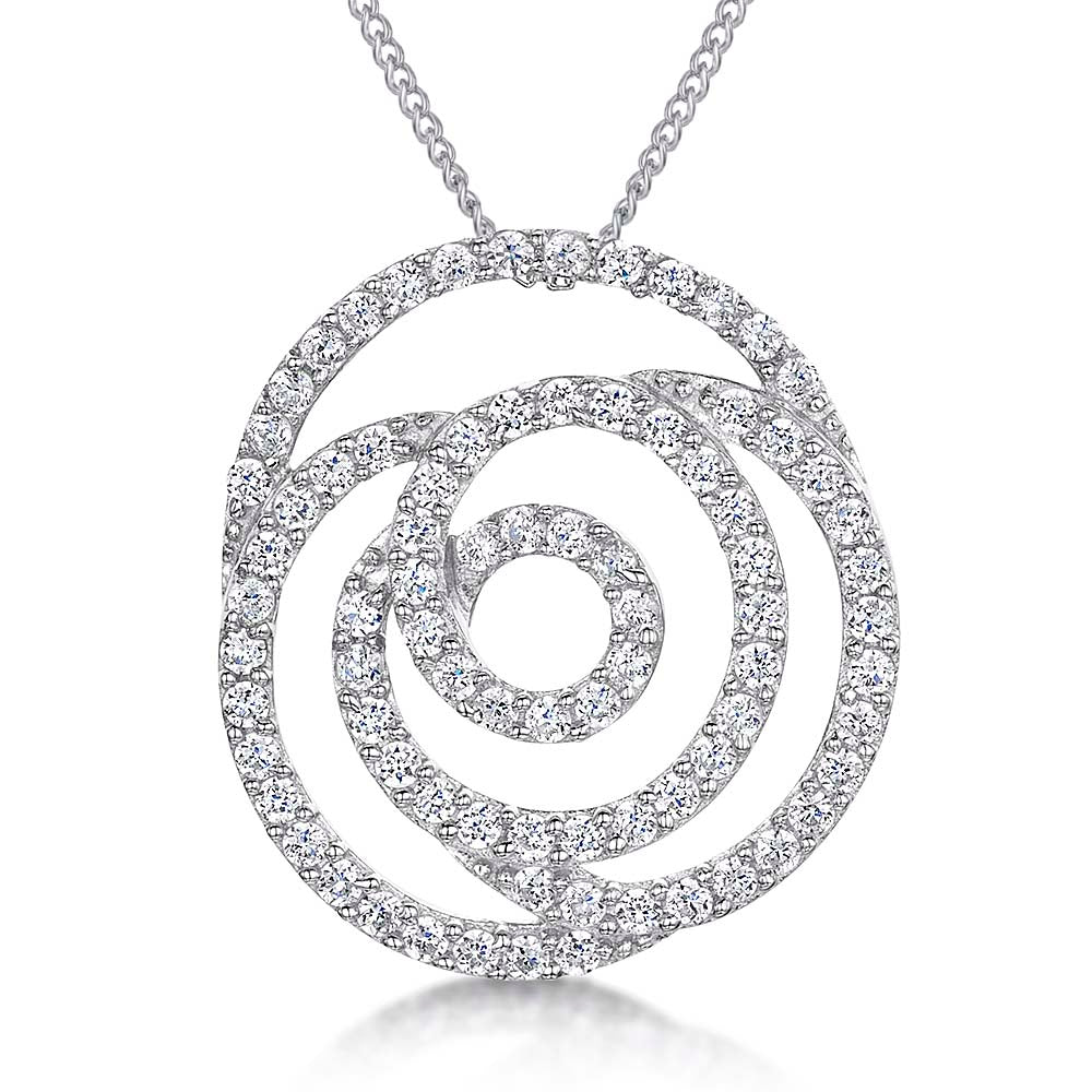 Sterling Silver Rose Outline Pendant