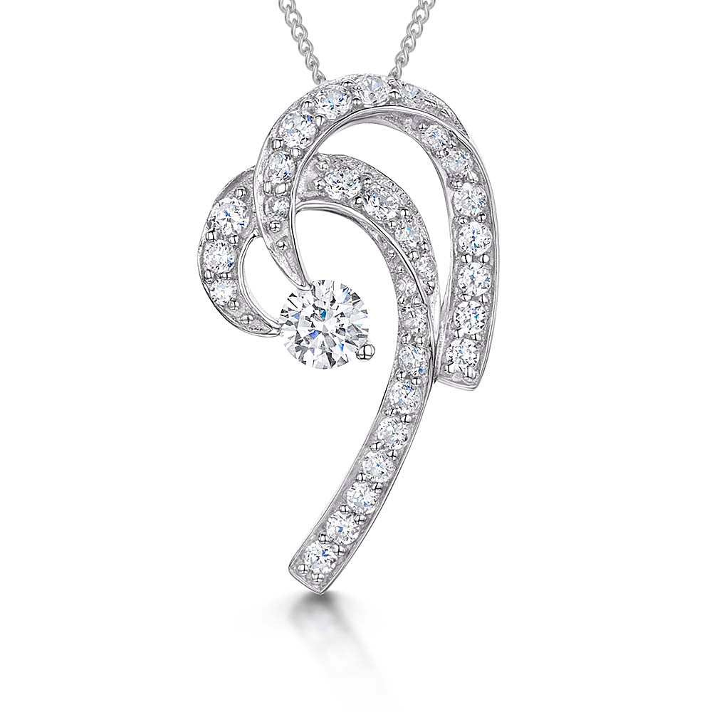 Sterling Silver Double Curl Pendant
