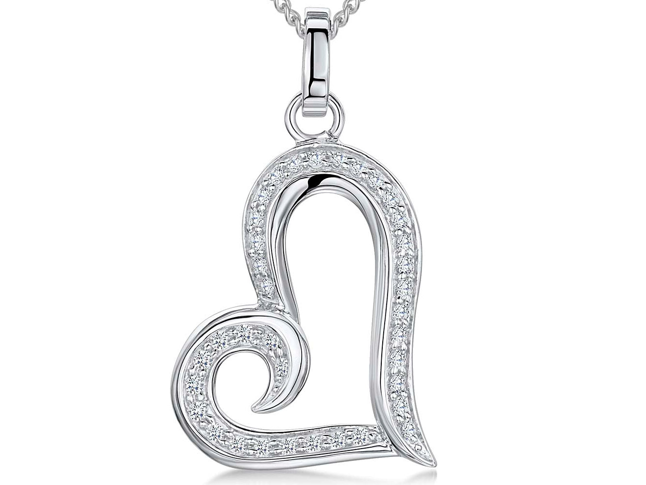 Sterling Silver Heart With Twist Pendant