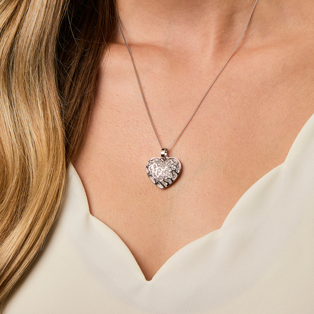 Sterling Silver Sparkling Filigree Lockett